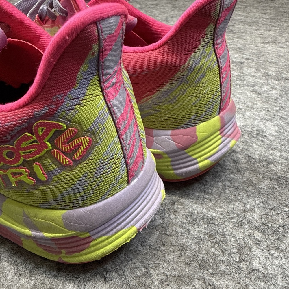 Asics Noosa Tri 15 running shoes women's 9 hot pink yellow tie dye sneakers mesh - Picture 9 of 14